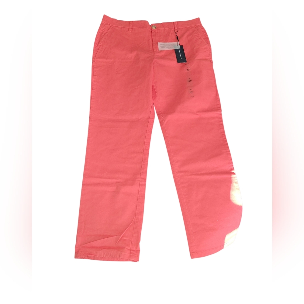 NWT Tommy Hilfiger Hampton Coral Pink Straight-Leg  Chino Pants SZ 12